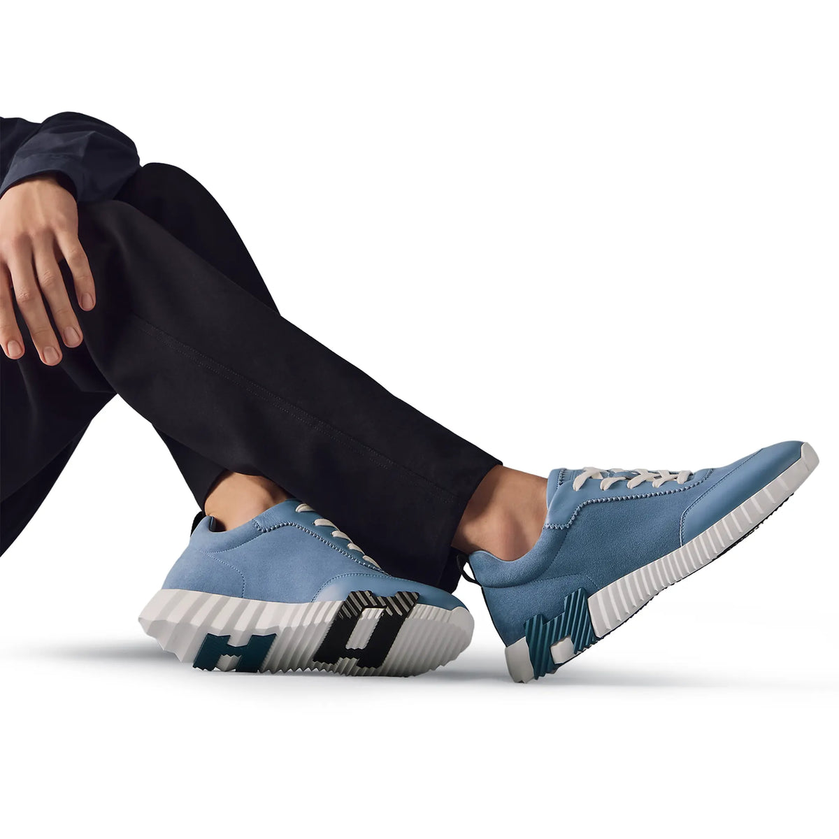 Hermes Paris Hermès Paris Bouncing Calf Sneaker Blue Jeans
