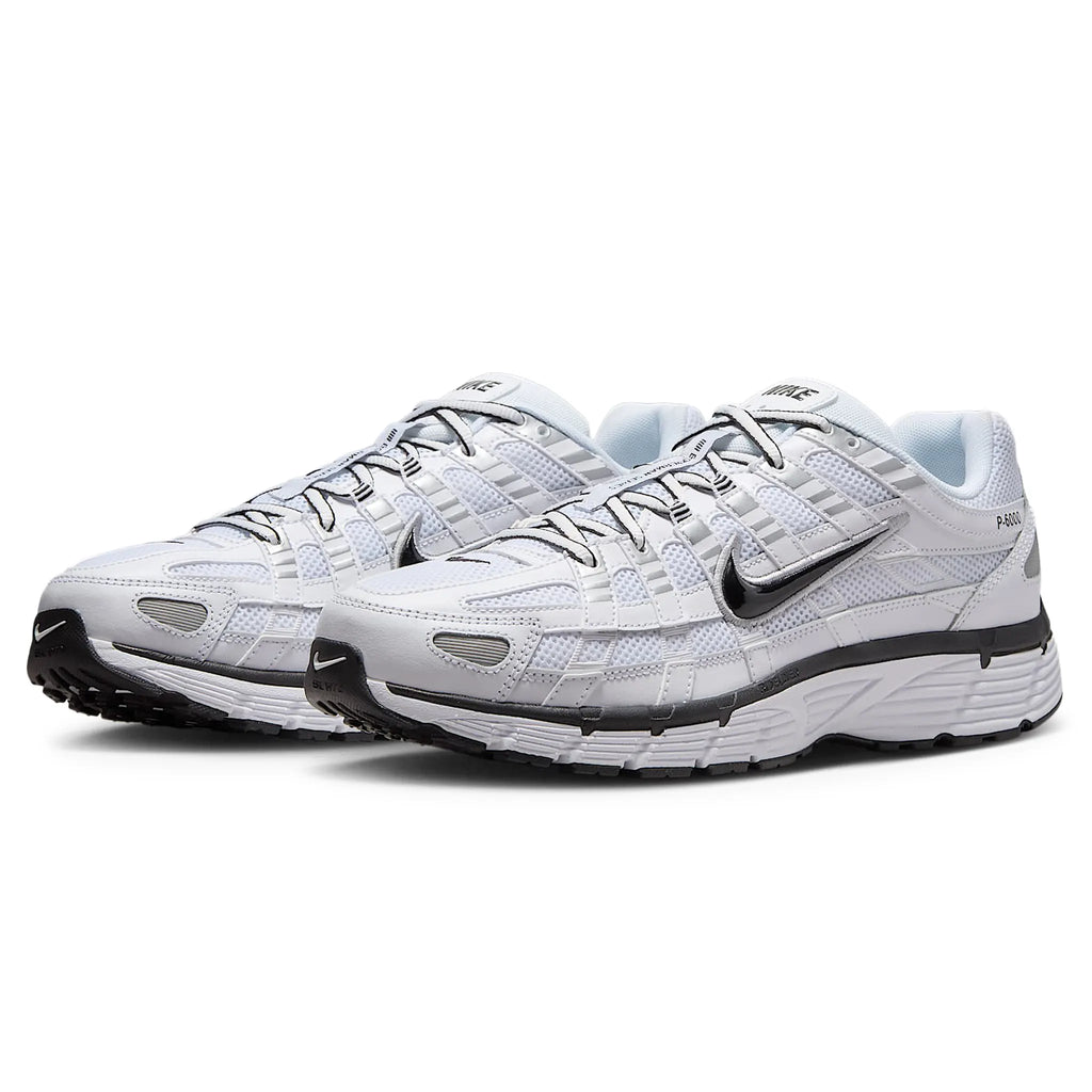 Nike P-6000 White Metallic Silver Black Sneakers