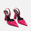 Versace Pink Medusa Leather Slingback Pumps