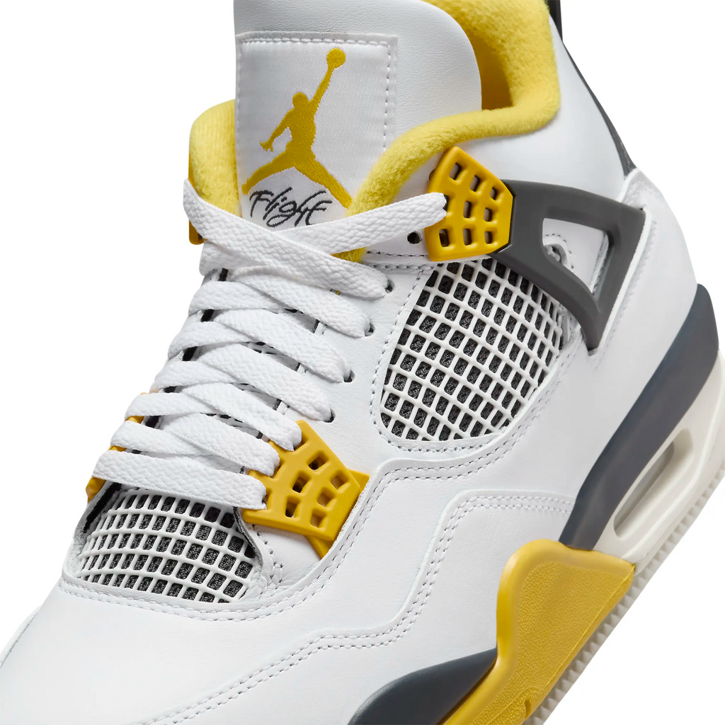Air Jordan 4 Retro Vivid Sulfur - Women's Sneakers - White