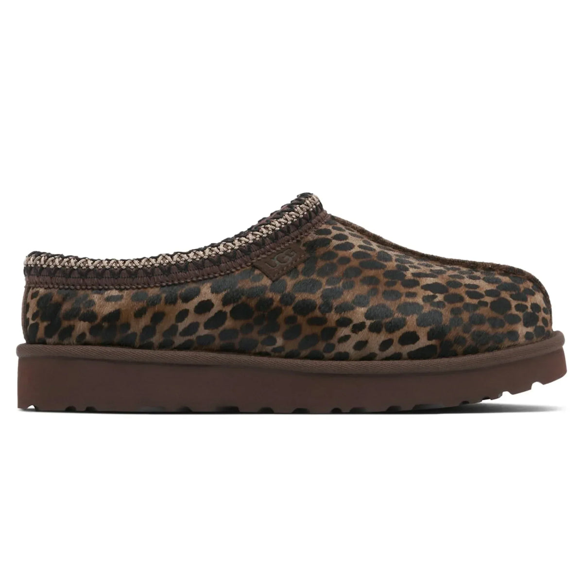 UGG Tasman Caspian Burnt Cedar Cheetah Slippers - Women's - Brown