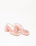 Miu Miu Pink Patent & Crystal Slingbacks Shoes