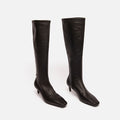 Reformation Black Leather Kitten Heel Boots