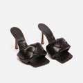 Bottega Veneta Black Intrecciato Heels