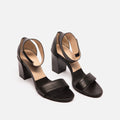 Chloe Black Leather Heeled Sandals