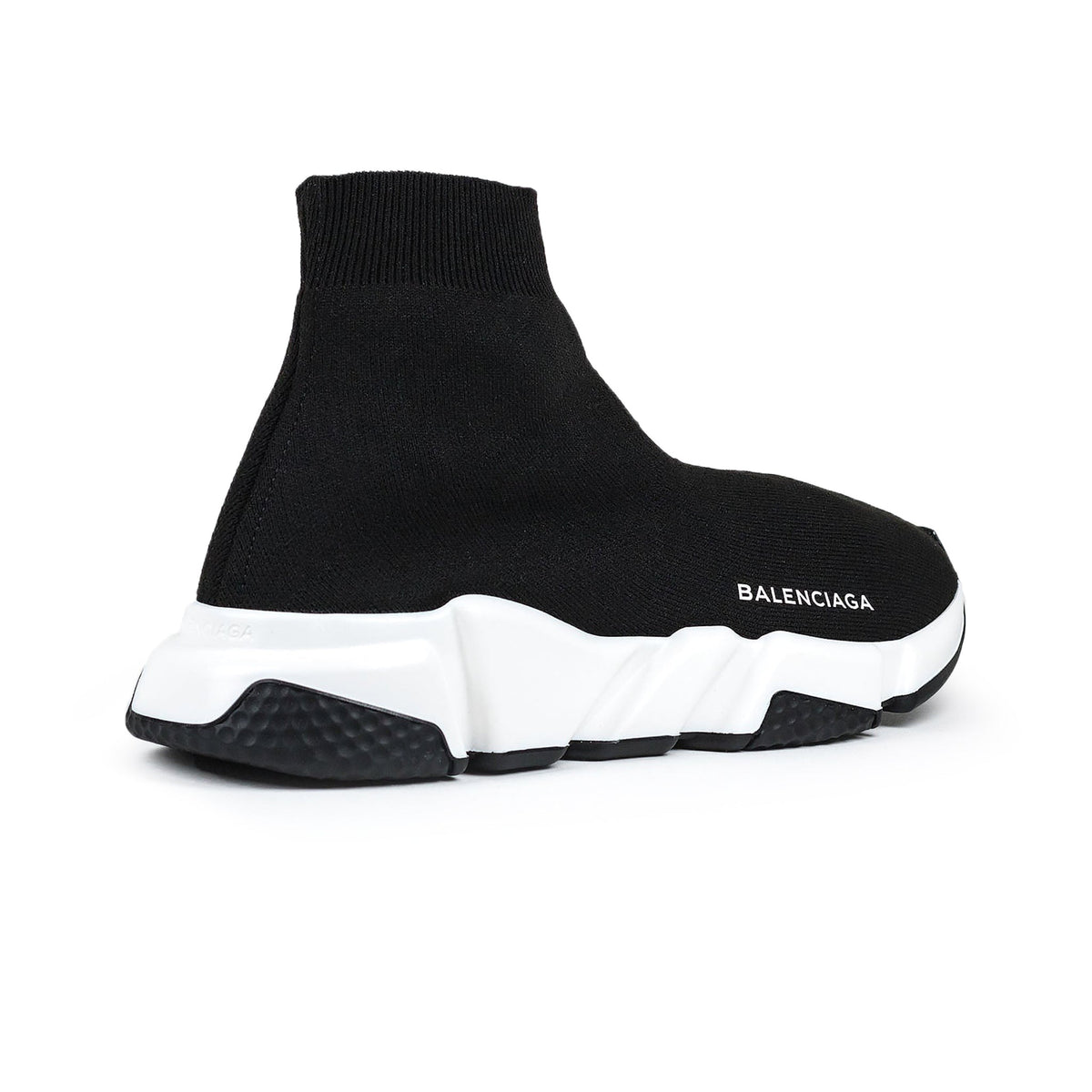 Balenciaga Speed Knit Sock Black White Black Sneakers