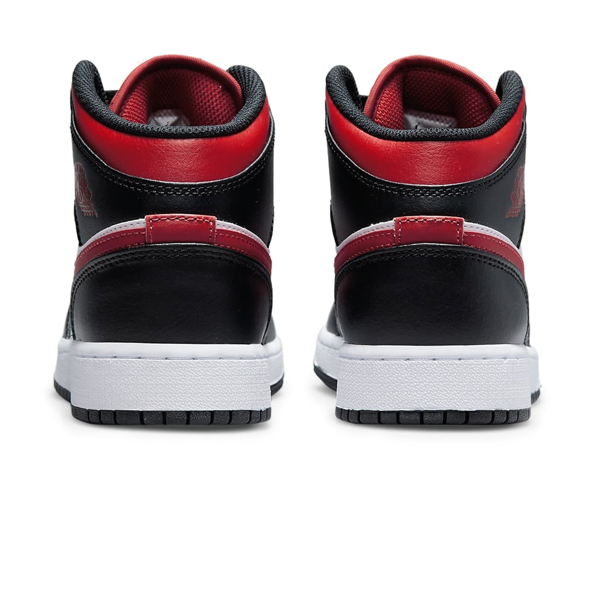 Air Jordan 1 Mid Black Fire Red (GS) Sneakers
