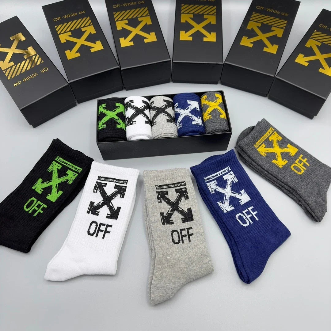 gift socks off white socks authentic 5pcs box